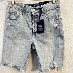 GAP Light Blue Denim Button-Fly Shorts